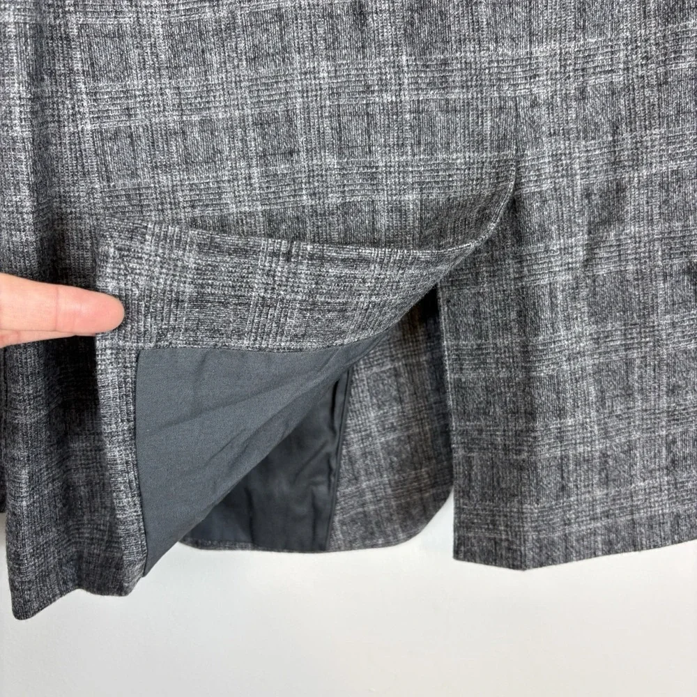 Banana Republic Men's Plaid Sport Coat Wool Blend Slim Fit Blazer Sz 42R Gray